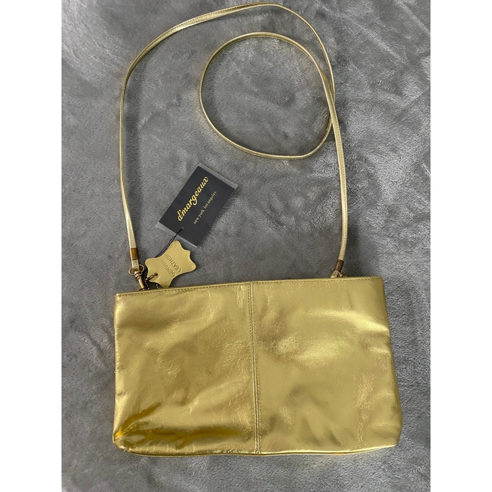 D'margeaux Crossbody Bag Small Gold Metallic‎ Leather Chic Disco Nite Out Party